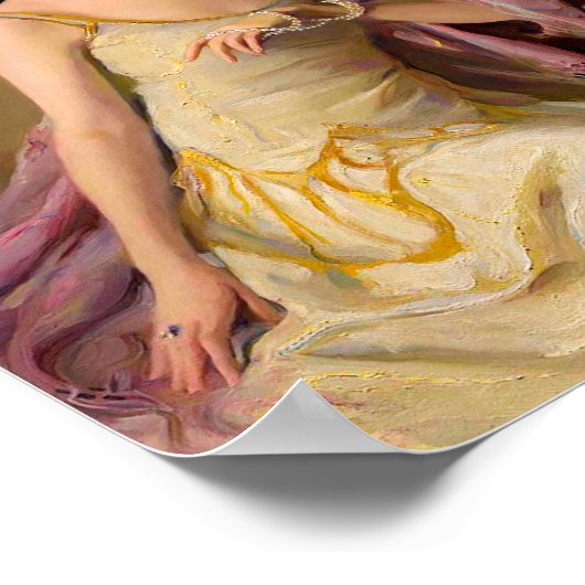 Blase Gum Diva in gelbem Kleid Poster (Ecke)