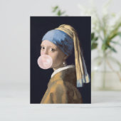Blase Gum Diva mit Perlenohrring Dankeskarte (Stehend Vorderseite)