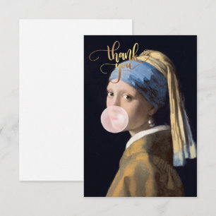 Blase Gum Diva mit Perlenohrring Dankeskarte