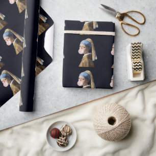 Blase Gum Diva mit Perlenohrring Geschenkpapier