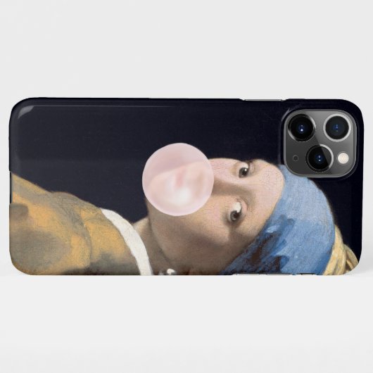 Blase Gum Diva mit Perlenohrring iPhone Hülle (Rückseite (Horizontal))