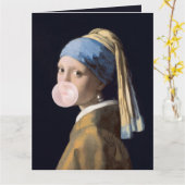 Blase Gum Diva mit Perlenohrring Karte (Gelbe Blume)