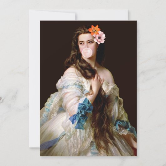 Blase Gum Diva mit zwei Blume Dankeskarte (Vorderseite)