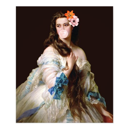 Blase Gum Diva mit zwei Blume Fotodruck (Vorne)