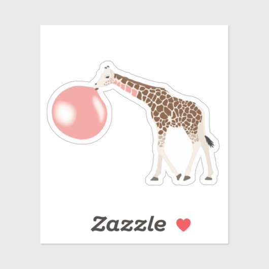 Blase Gum Giraffe Blasen Blase Aufkleber (Blatt)