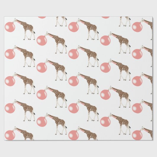 Blase Gum Giraffe Blasen Blase Geschenkpapier (Flach)