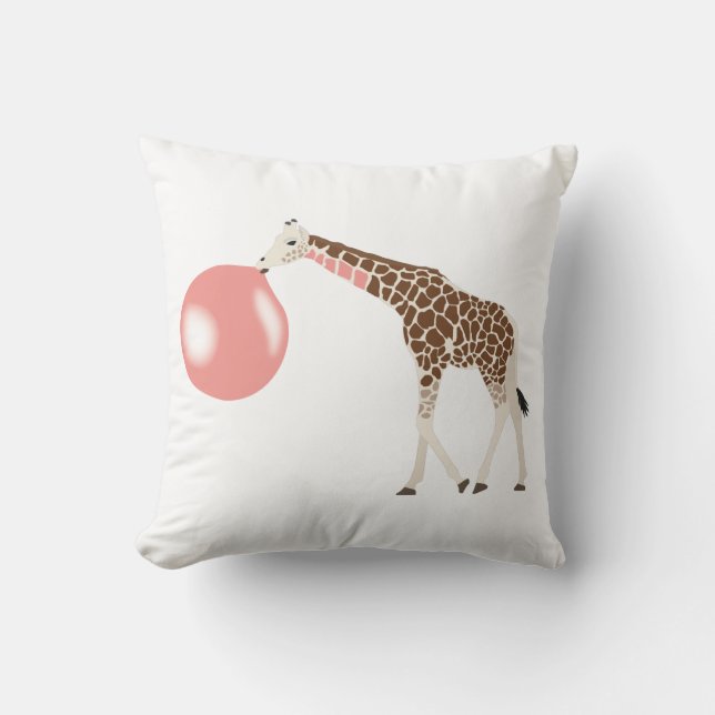 Blase Gum Giraffe Blasen Blase Kissen (Vorderseite)