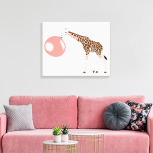 Blase Gum Giraffe Blasen Blase Leinwanddruck