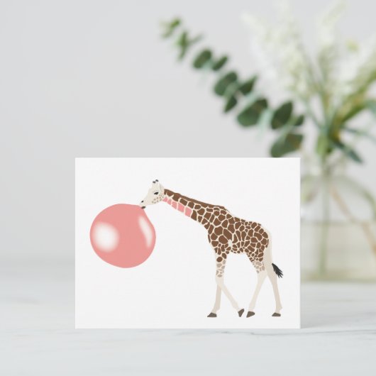 Blase Gum Giraffe Blasen Blase Postkarte (Stehend Vorderseite)