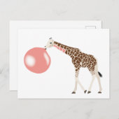 Blase Gum Giraffe Blasen Blase Postkarte (Vorne/Hinten)