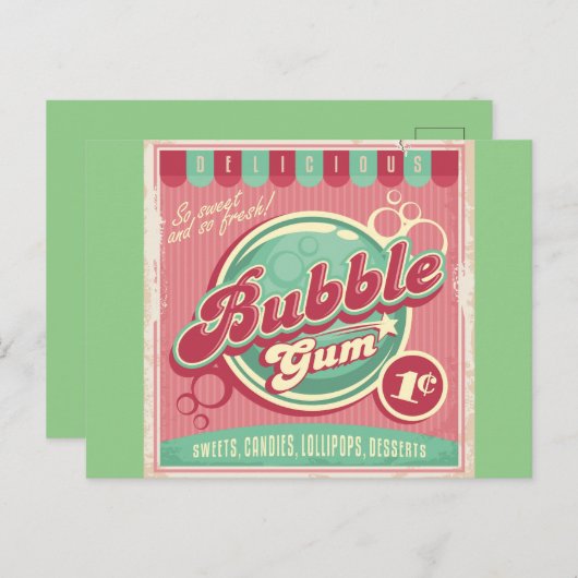 Blase Gum Postkarte (Vorne/Hinten)