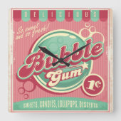 Blase Gum Wall Clock Quadratische Wanduhr (Vorderseite)