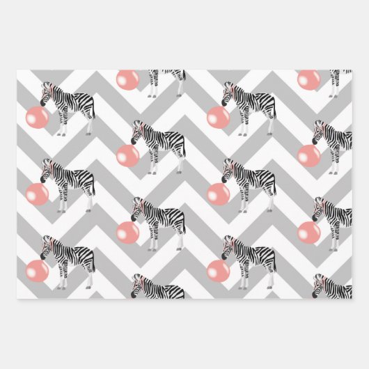 Blase Gum Zebra Blasen Blase Geschenkpapier Set (Vorderseite 3)