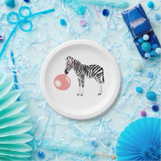 Blase Gum Zebra Blasen Blase Pappteller (Party)