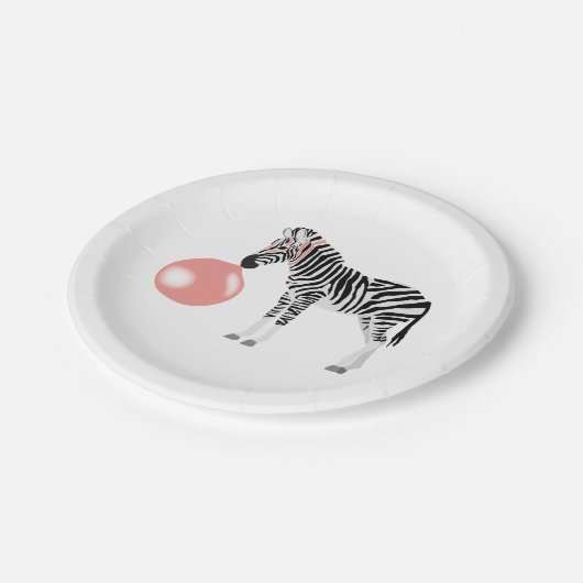 Blase Gum Zebra Blasen Blase Pappteller (Schrägansicht)
