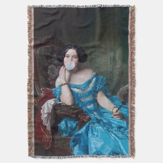 Blase Gummi Diva in blauem Satin Decke (Vorderseite Vertikal)