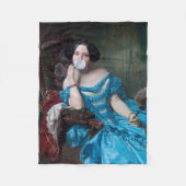 Blase Gummi Diva in blauem Satin Fleecedecke (Vorderseite)