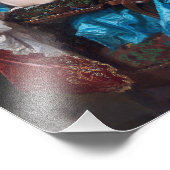 Blase Gummi Diva in blauem Satin Fotodruck (Ecke)