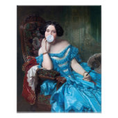 Blase Gummi Diva in blauem Satin Fotodruck (Vorne)