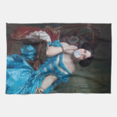 Blase Gummi Diva in blauem Satin Geschirrtuch (Horizontal)