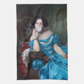 Blase Gummi Diva in blauem Satin Geschirrtuch (Vertikal)