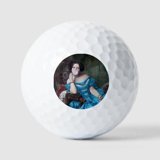 Blase Gummi Diva in blauem Satin Golfball (Vorderseite)