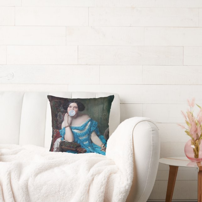 Blase Gummi Diva in blauem Satin Kissen (Liege)