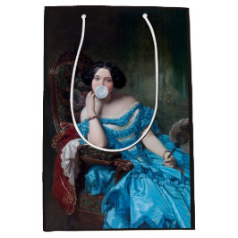 Blase Gummi Diva in blauem Satin Mittlere Geschenktüte