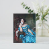 Blase Gummi Diva in blauem Satin Postkarte (Stehend Vorderseite)