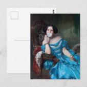 Blase Gummi Diva in blauem Satin Postkarte (Vorne/Hinten)