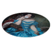 Blase Gummi Diva in blauem Satin Schneidebrett (Ecke)