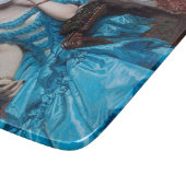 Blase Gummi Diva in blauem Satin Schneidebrett (Ecke)