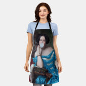 Blase Gummi Diva in blauem Satin Schürze (Getragen)