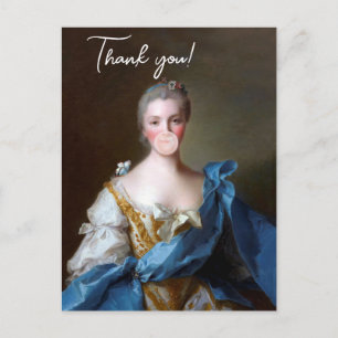 Blase Gummi Diva mit blauem Schmetterling Danke Ka Postkarte