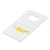 Blase hart, Finger schnell! lustiges Trompetengesc Geldbeutel Flaschenöffner (Vorderseite Schrägansicht)