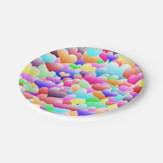 Blase Hearts Dark Pappteller (Schrägansicht)