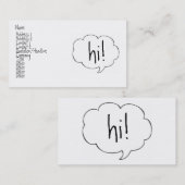 BLASE HI! Visitenkarte (Vorne/Hinten)