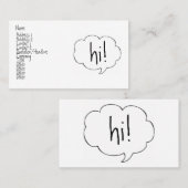 BLASE HI! Visitenkarte (Vorne/Hinten)