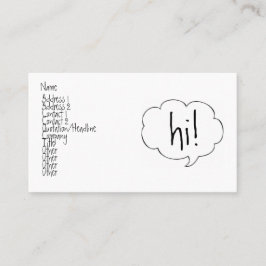 BLASE HI! Visitenkarte