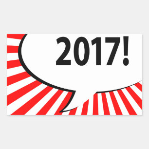 Blase im Comic 2017 Rechteckiger Aufkleber
