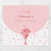 Blase in Rosa: Hübsches Elegance Fun Brautparty Schaumweinetikett (Einzelnes Label)