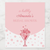 Blase in Rosa: Hübsches Elegance Fun Brautparty Weinetikett (Einzelnes Label)