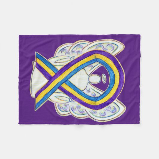 Blase Krebs Bewusstsein Band Engel Soft Blanket Fleecedecke (Vorderseite (Horizontal))