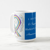 Blase Krebs Bewusstsein Ribbon Angel Tasse (Vorderseite Links)