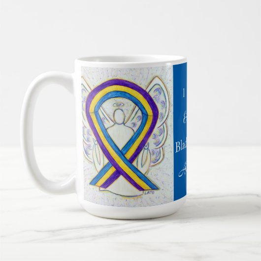 Blase Krebs Bewusstsein Ribbon Angel Tasse (Links)