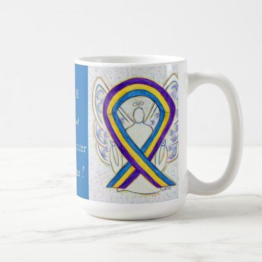 Blase Krebs Bewusstsein Ribbon Angel Tasse (Rechts)