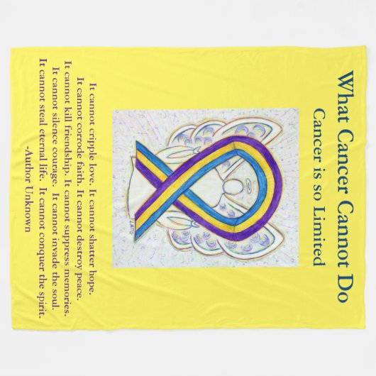 Blase Krebs Bewusstsein Ribbon Art Chemo Blanket Fleecedecke (Vorderseite (Horizontal))