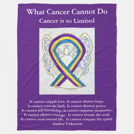 Blase Krebs Bewusstsein Ribbon Art Chemo Blanket Fleecedecke (Vorderseite)