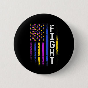 Blase Krebs Flag Lila Gelbe blaue Ribbon Awar Button