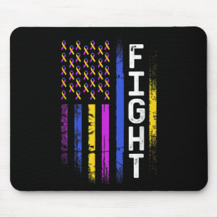 Blase Krebs Flag Lila Gelbe blaue Ribbon Awar Mousepad